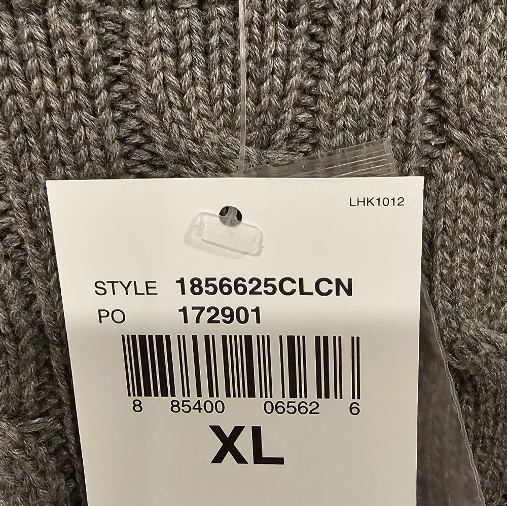 NWT Ralph Lauren Sport Women's Gray Cable Knit Pullover with Pink Logo Size-XL - Picture 9 of 12